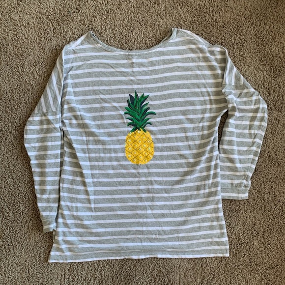Crown and Ivy striped pineapple shirt - Picture 2 of 5